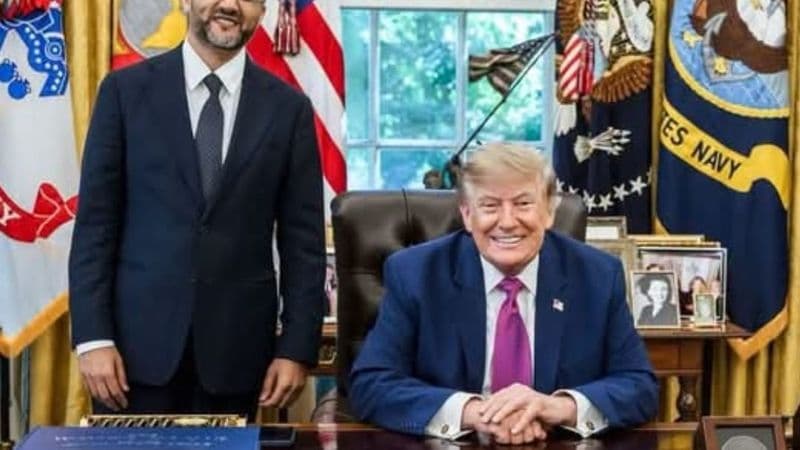 أمير غالب مع الرئيس الأمريكي دونالد ترامب في المكتب البيضاوي